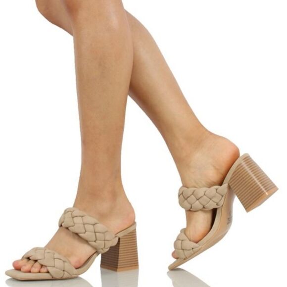 BRAND NEW CUSHIONAIRE MEMORY DOUBLE BRAIDED STRAPS CHUNKY PLATFORM HEELS… - Picture 1 of 15